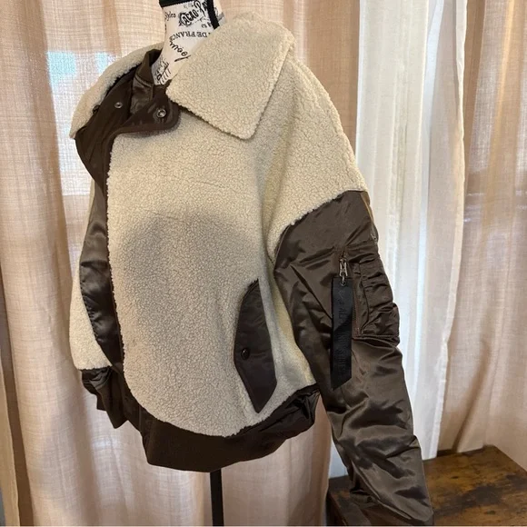 Alpha Industries Brown and Cream Bomber Jacket - Picture 2 of 15